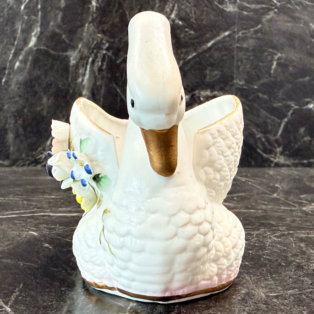 Genuine Porcelain Swan Planter - Picture 5 of 16